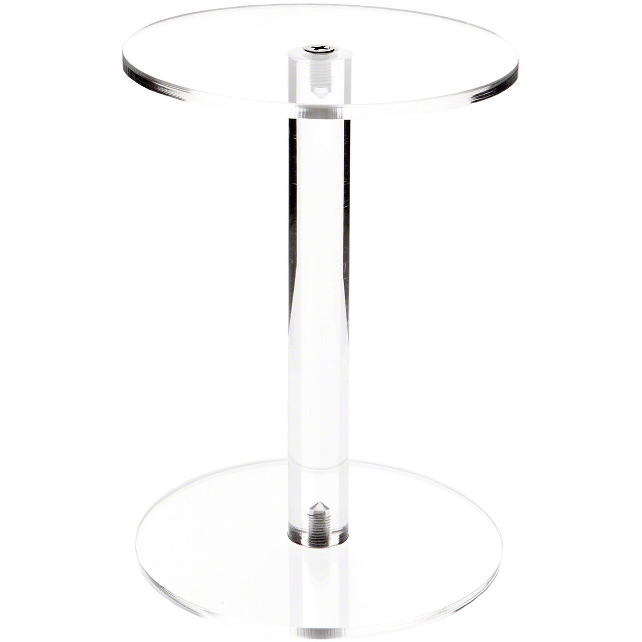 Plymor Clear Acrylic Round Barbell Pedestal Display Riser 8 inches (Height) x 6 inches (Depth) (1/4 inches thick)